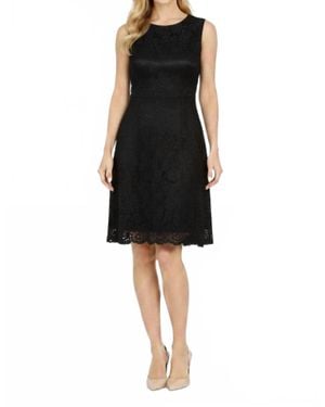 Taylor Sleeveless Lace Dress - Black