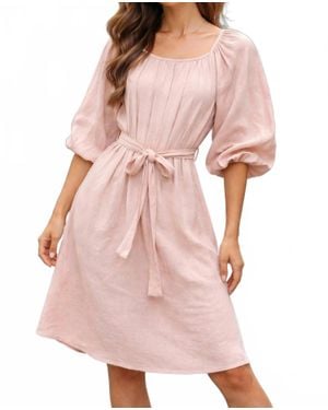 Karen Kane Blouson Sleeve Dress - Pink