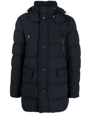 Moorer Gorner Kn Quilted Hooded Down Jacket - Blue