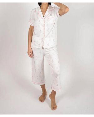 Aspen Dream Jolene Cropped Pajama Set - White