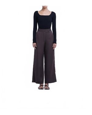 Dāl the Label Relaxed Wide Leg Cropped Pants - Blue