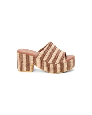 Matisse Terry Stripe Platform Heel Sandal - Black