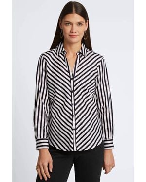 Foxcroft Mary Essential Stretch No Iron Shirt - Gray