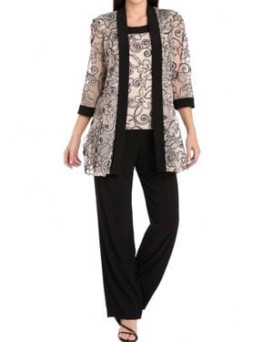 R & M Richards Two-Piece Special Occasion Pant Set - Black