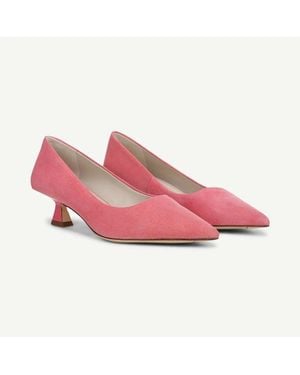 Franco Sarto Diva Pump Suede Pointed Toe Kitten Heel Ver1268 - Pink
