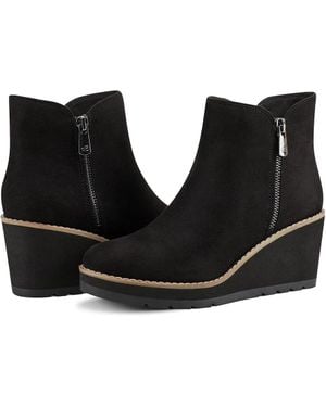 Easy Spirit Jayda Round Toe Casual Wedge Booties - Black