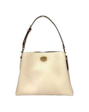 COACH Willow Pebble Leather 2Way Bag - Natural