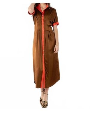 Emily Mccarthy Georgia Midi Dress - Brown