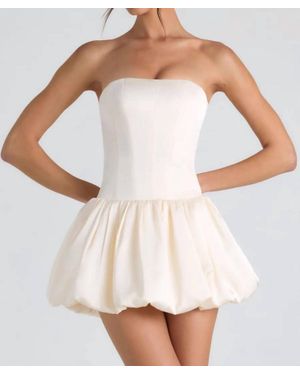 Oh Polly Fabiola Lace-Up Bubble Hem Corset Mini Dress - White