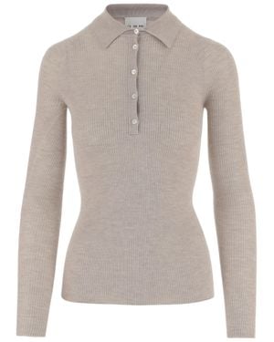 Sa Su Phi Cashmere And Silk Knitted Polo Shirt - Gray