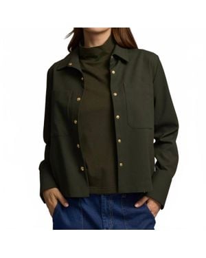 Hinson Wu Astrid Long Sleeve Traveler's Twill Shirt Jacket - Green