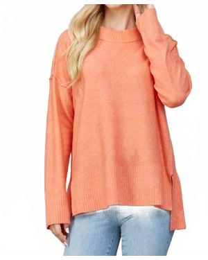 Fate Side Slit Oversized Sweater - Orange