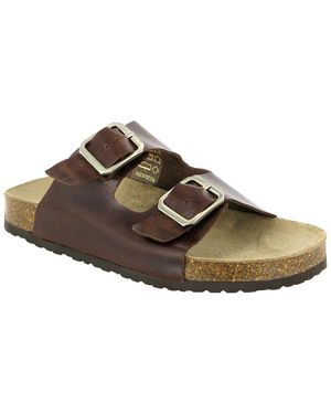 ATLANTA MOCASSIN Leather Sandal - Brown