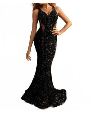Faviana Sequins Prom Dress - Black