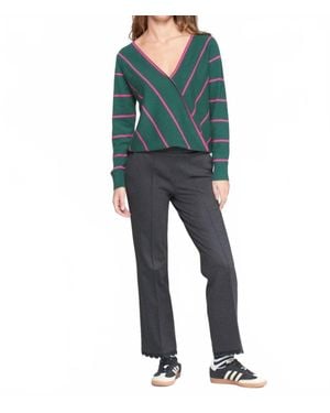 Vilagallo Pull On Straight Leg Scallop Hem Pant - Blue