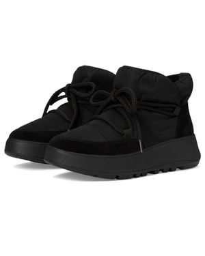 Fitflop F-Mode Boots Fleece Round Toe Ankle Bootie Zogg2816 - Black