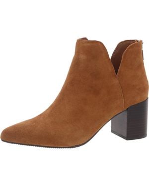 Blondo Tanner Block Heel Leather Ankle Boots - White