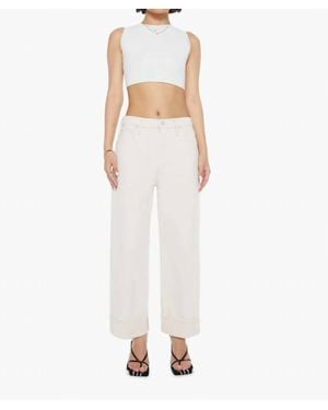 Mother Lil' The Spitfire Ankle Cuff Jeans - White