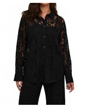 Kaffe Kanelly Lace Collared Shirt - Black