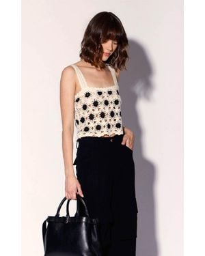 Walter Baker Beverly Tank Top, Dot Crochet - Blue