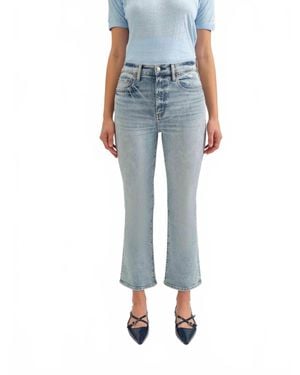 DAZE Shy Girl Crop Flare Jeans - Blue