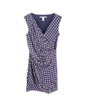 Diane von Furstenberg Star Print Ruched Francia Dress - Blue