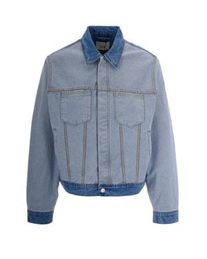 Arte' Inside Out Denim Bleach Jacket - Blue