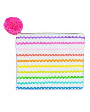 Taylor Elliott Designs Ric Rac Ribbon Zip Cosmetics Pouch Bag - Multicolor