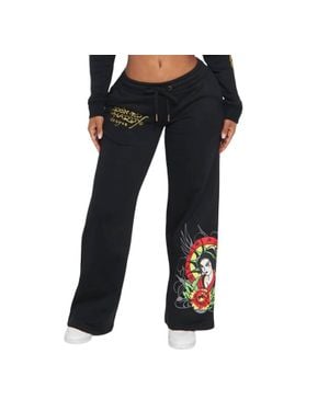 Ed Hardy Lady Flower Sweatpant - Black