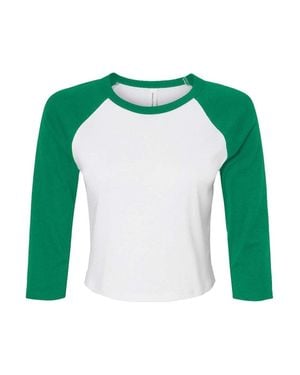 Bella Canvas Micro Rib 3/4 Raglan Sleeve Baby Tee - Green