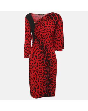 Roberto Cavalli Jersey Midi Dress - Red