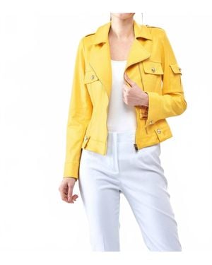 Insight Vegan Leather Zip Up Jacket - White