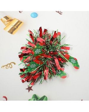 Fashnzfab Festive Christmas Tinsel Wrist Cuff Stretch Bracelet - Red