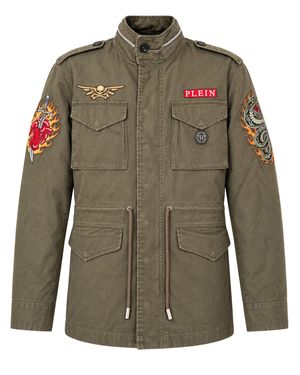 Philipp Plein Field Jacket Urban Jungle Patches - Green