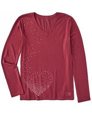 Life Is Good. Crusher V-Neck T-Shirt - Red
