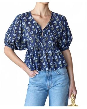 Emerson Fry Bastian V-Neck Top - Blue