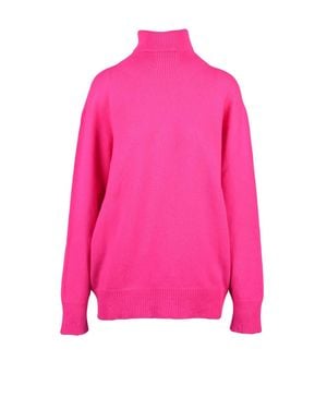 Amaranto Oversized Turtleneck Sweater - Pink
