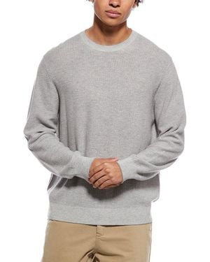 Vince Geo Jacquard Wool & Cashmere Crewneck Sweatshirt - Gray