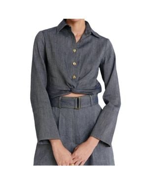 Matthew Bruch Twist Button Up - Gray