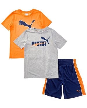 PUMA 3Pc T-Shirt & Short Set - Blue