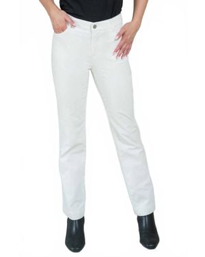 Lisette Corduroy Straight Leg Pants - White