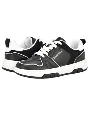 Calvin Klein Stellha Sneakers Leather Athletic Shoes Zogg3369 - Black
