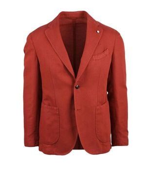L.B.M. 1911 Linen Cotton Rounded Jacket - Red