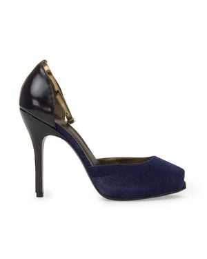 Lanvin Peep Toe W/ Ankle Strap Heels - Blue