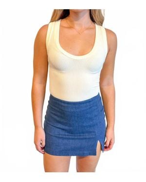 Sky To Moon Cloud Walk Denim Mini Skirt - Blue