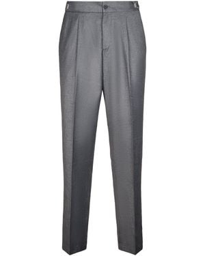 Cellar Door Tailored Pants With Front Pleat And Adjustable Waistband - Gray