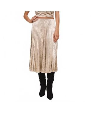 Bella Dahl Clean Waist Pleated Skirt - Natural