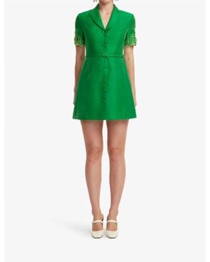 LEO LIN Brigitte Applique Mini Dress - Green