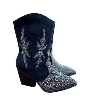 Very G Lux Western Ankle Boots - Blue
