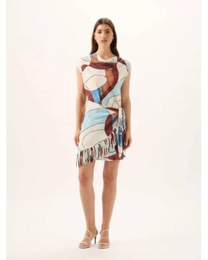 ROAME. Remy Fringe Mini Dress - Natural